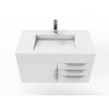 Castello Usa Nile 36" Wall Mounted Vanity With White Top Andand Brushed Nickel Handles CB-MC-36W-BN-2053-WH